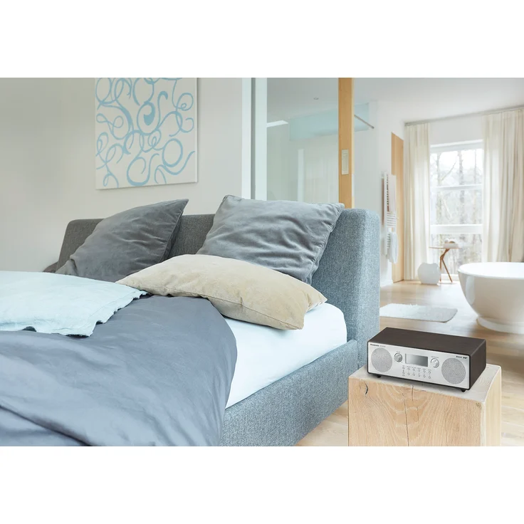 Panasonic RF-D100BTEGT Digitalradio im Retro-Design (Stereo Klang, DAB+, UKW Tuner, Netz- und Batteriebetrieb, Bluetooth, AUX) Braun-Silber – Bild 5