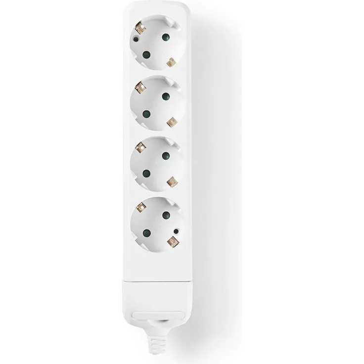 Steckdosenleiste | Schutzkontakt | 4-Wege | Weiß