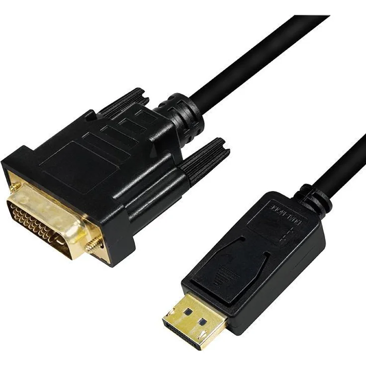 LogiLink - Videokabel - DisplayPort (M) eingerastet bis DVI-D (M) - DisplayPort 1.2 - 3 m - Daumenschrauben, 1080p-Unterstützung - Schwarz (CV0132)