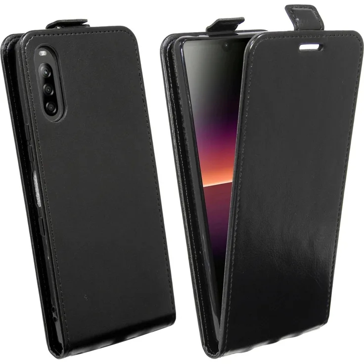 cofi1453 Flip Hülle, geeignet für Sony Xperia L4, Flipstyle-Tasche, schwarz