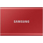 Samsung T7 MU-PC500R - Solid-State-Disk - verschlüsselt - 500 GB - extern (tragbar) - USB 3.2 Gen 2 (USB-C Steckverbinder) - 256-Bit-AES - metallisch rot (MU-PC500R/WW)