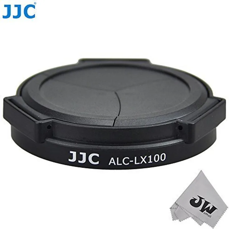 JJC ALC-LX100 Objektivdeckel, öffnet und schließt sich automatisch, Objektivdeckel für Panasonic Lumix DMC-DMC-LX100 Leica D-Lux (Typ 109), schwarz, ersetzt DMW-LFAC1