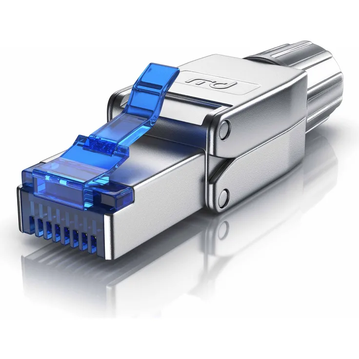 Primewire CAT.8 Netzwerkstecker für Gigabit Ethernet LAN Kabel »RJ45 Stecker werkzeuglose Montage«