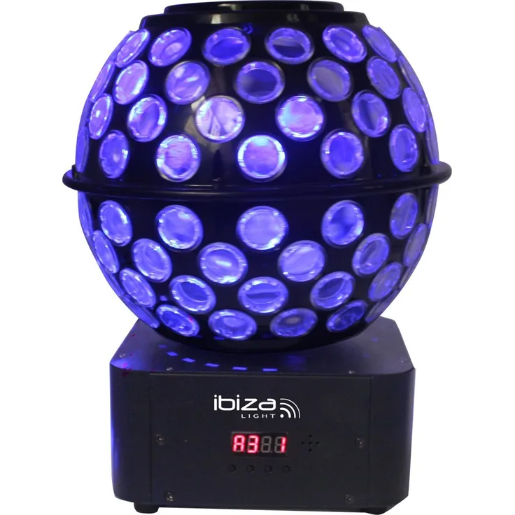 Ibiza Light & Sound STARBALL-GB LED Lichtkugel mit Strahlen und Gobos, 240 x 240 x 315 mm