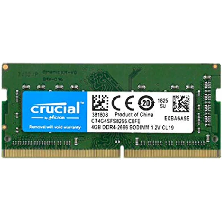 Crucial CT4G4SFS8266 Arbeitsspeicher 4GB (1x 4GB, DDR4, 2666MHz, 260-Pin SO-DIMM) – Bild 1
