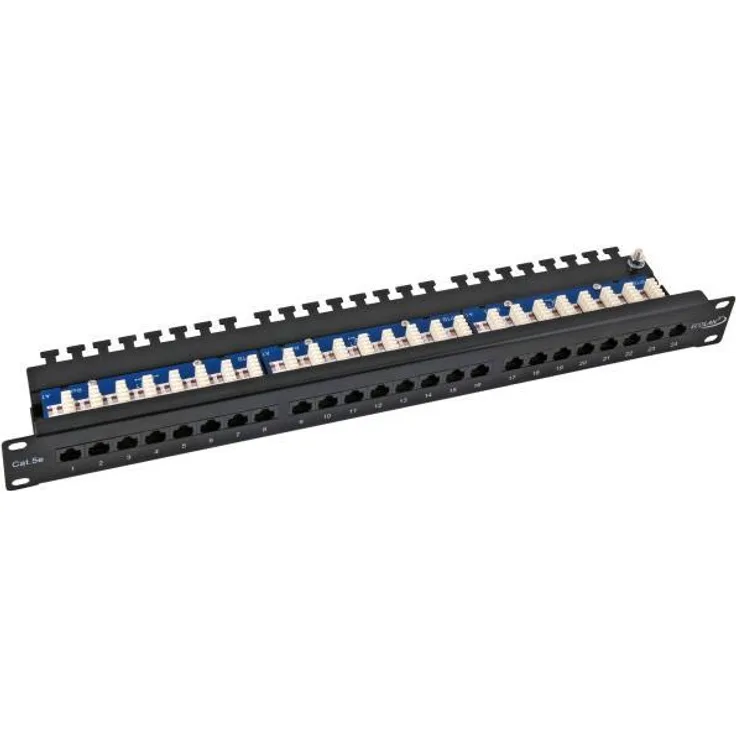 ECOLAN Patchpanel Cat.5eUTP 48,30cm (19 Zoll)/1U 24xRJ45 schwarz (11324123)