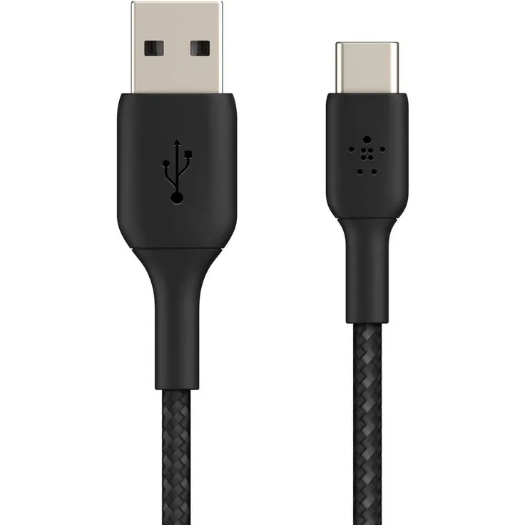 Belkin USB-C/USB-A Kabel ummantelt, 2 m, schwarz