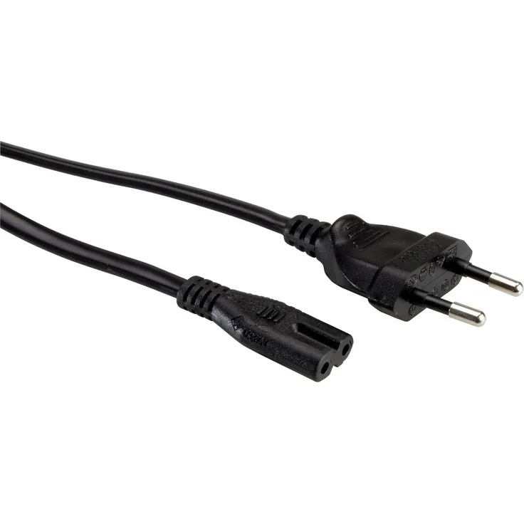 ROLINE 19072073 Netzkabel Euro-Flachstecker auf C7, 2-polig, 3m schwarz