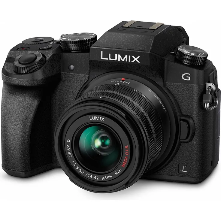 Panasonic LUMIX G DMC-G70KAEGK Systemkamera (16 Megapixel, OLED-Sucher, 7,5 cm OLED Touchscreen, 4K Foto und Video) mit Objektiv H-FS14042E schwarz