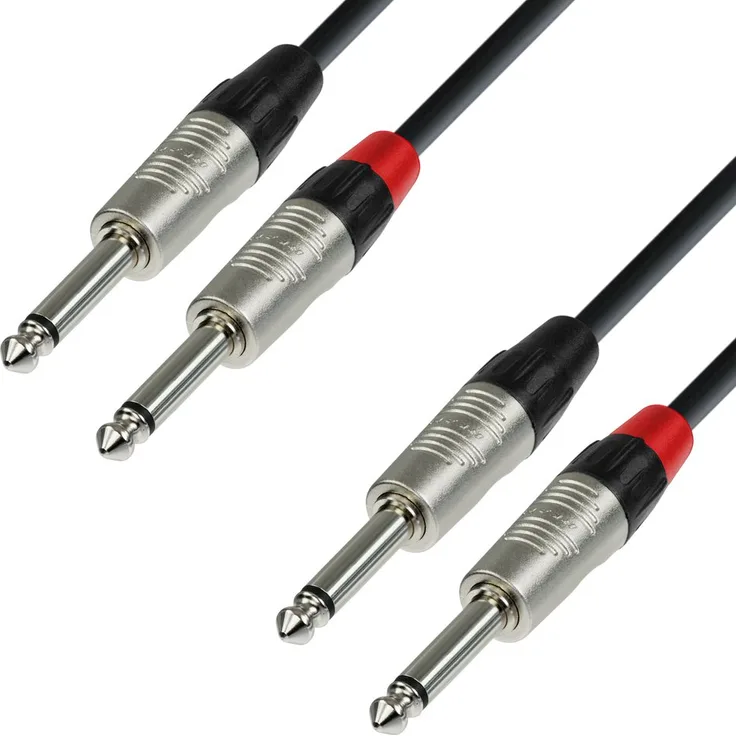 K4 TPP 0150 Audiokabel REAN 2 x 6, 3 mm Klinke mono auf 2 x 6, 3 mm Klinke mono 1, 5 m