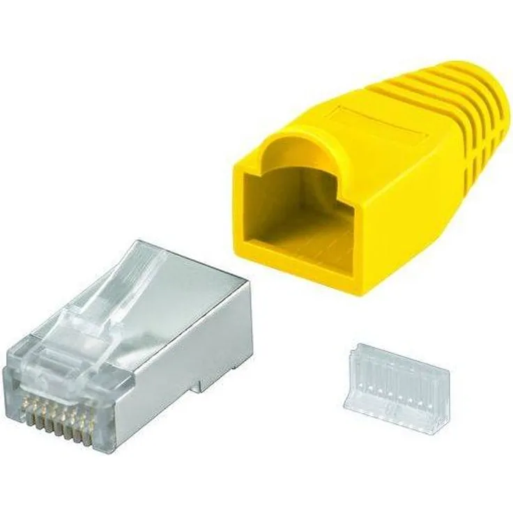 Goobay 68745 RJ45 Stecker, CAT 5e STP Geschirmt mit Knickschutztülle