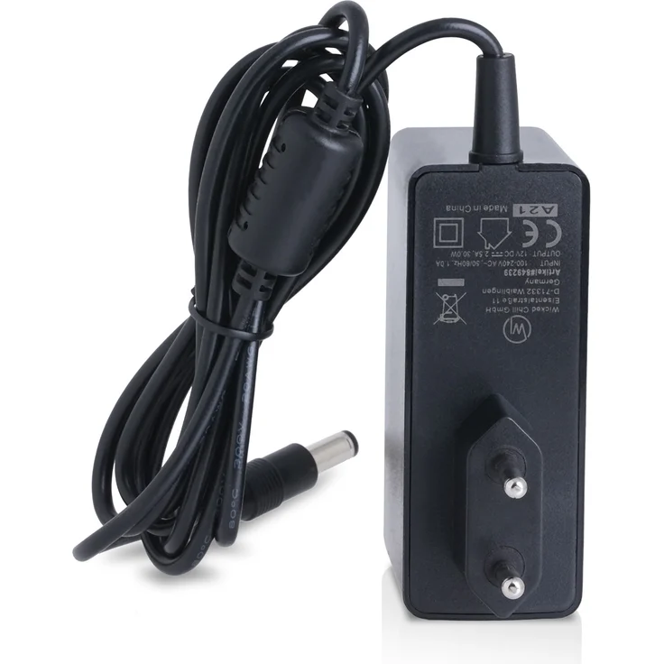 Wicked Chili Netzteil kompatibel mit AVM FRITZ!Box 7590, 7580, 7582, 7560, 3490, 6590 Cable, 6490, 6430, 4040, 4020 Fritz Box WLAN Router Strom Stecker Steckdose (12V 2,5A - 100-240V - 1,5m) schwarz – Bild 1