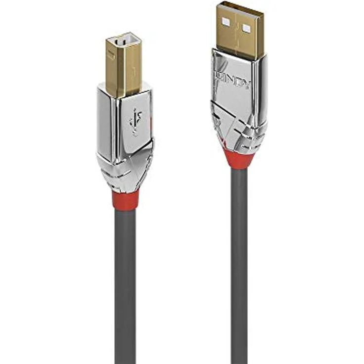 LINDY 36642 2m USB 2.0 Typ A an B Kabel, Cromo Line Anthrazit - Preisvergleich – Bild 1