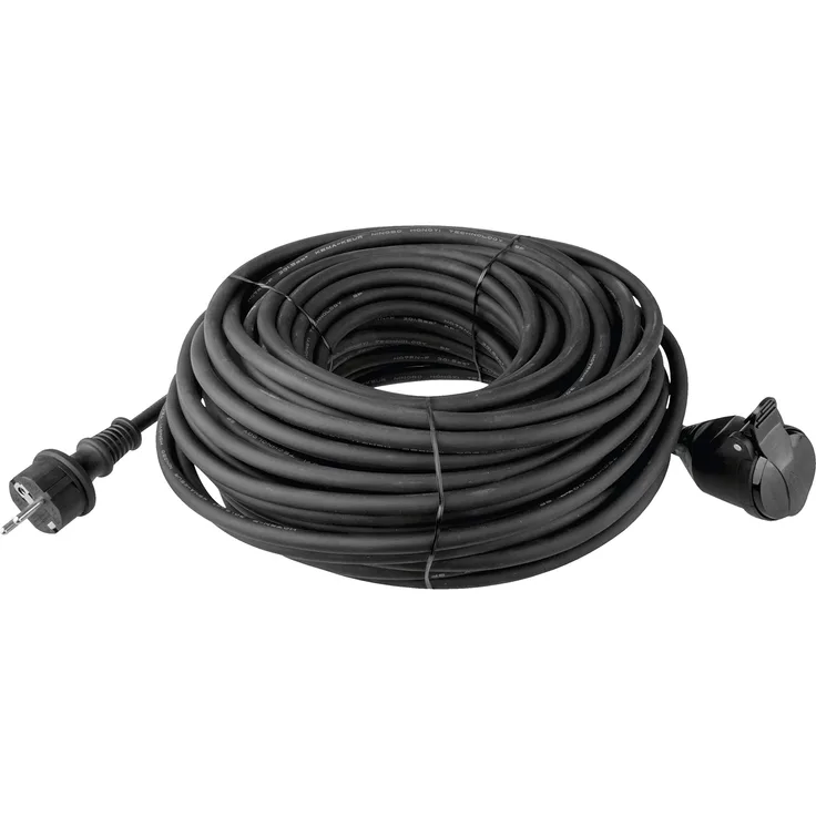 EMOS Verlängerungskabel 10 m Schuko, Gummi-Verlängerungskabel für den Außenbereich IP44, H07RN-F3G 2,5 mm2