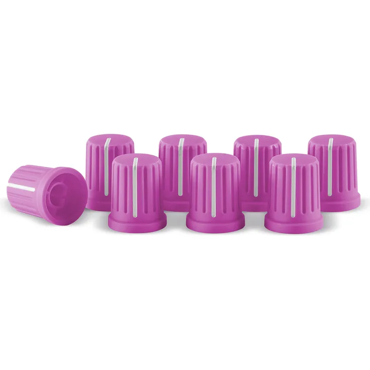 Reloop Knob Cap Set purple - 8 Knob Caps, Gummierung für mehr Grip, kompatibel mit vielen DJ-Mixern und Controllern, violett