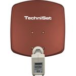 TechniSat DIGIDISH 33 ? Satelliten-Schüssel für 2 Teilnehmer (33 cm kleine Sat Anlage - Komplettset mit Wandhalterung und Universal Twin-LNB) rot