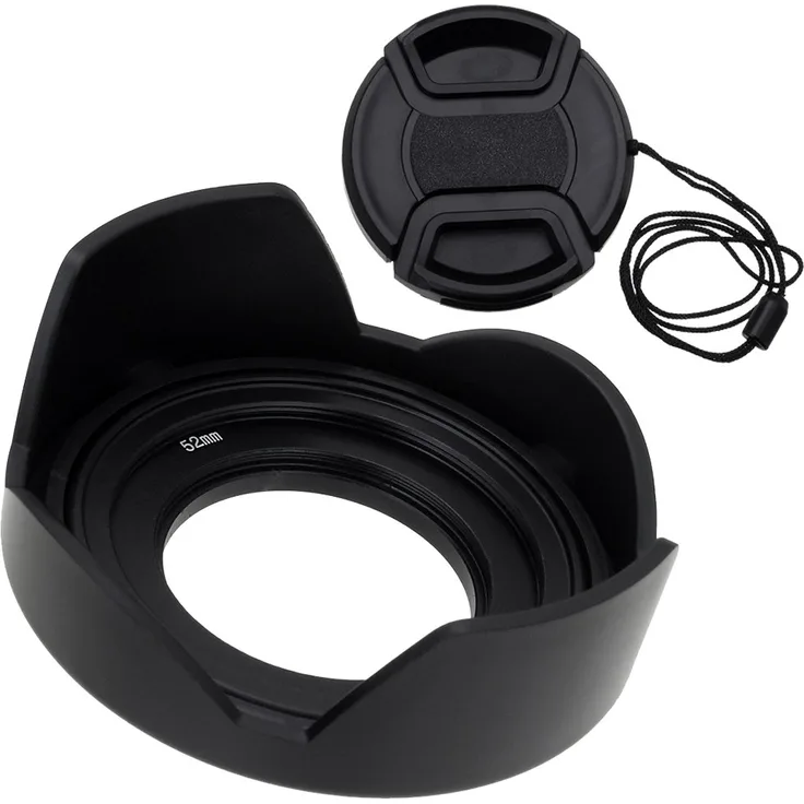 Fotodiox Lens Hood Kit for Sony E PZ 16-50mm F3.5-5.6 OSS E-Mount Power Zoom Lens, Tulip Flower Hood with Cap for Sony Kit Lenses