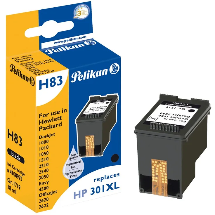 Pelikan Druckerpatrone H83 ersetzt HP CH563EE, Schwarz