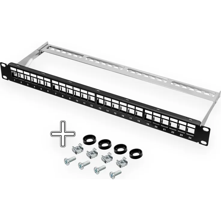 Patchpanel für Keystone Module 24 Port 19'' - SCHWARZ