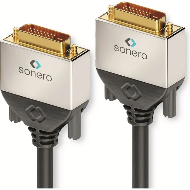 DVI-Kabel SONERO Premium, 3 m, Dual Link, Stecker-Stecker (24+1)