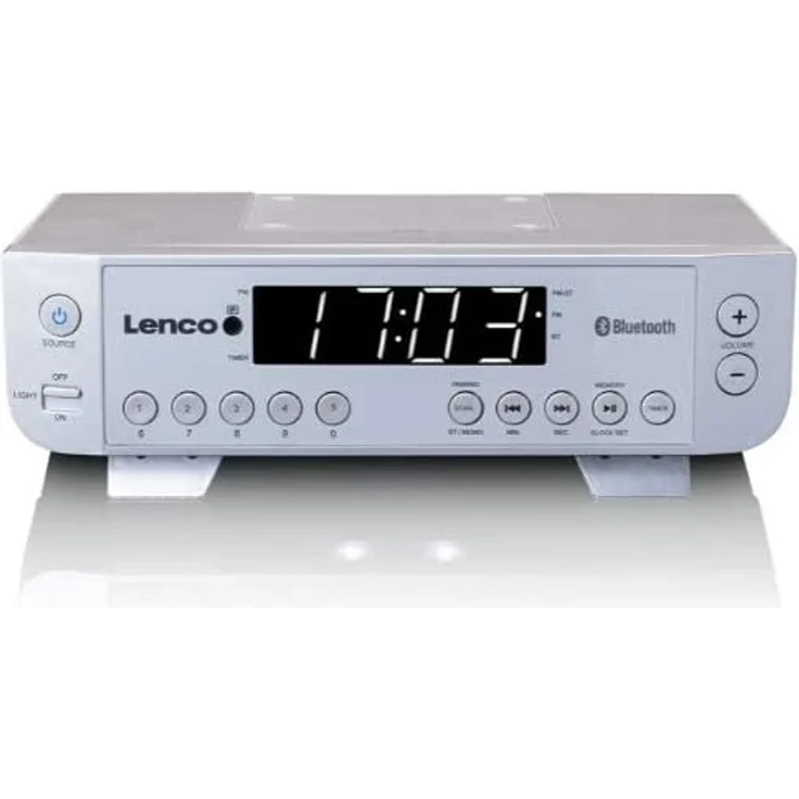 Lenco KCR-100 Unterbauradio mit Bluetooth, LED-Anzeige, weiß – Bild 5