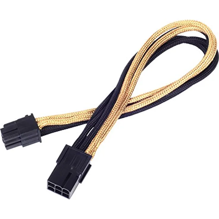 SilverStone SST-PP07-IDE6BG - Netzteil-Verlängerungskable 25cm 6pin auf PCI-E 6pin, schwarz-gold - Preisvergleich