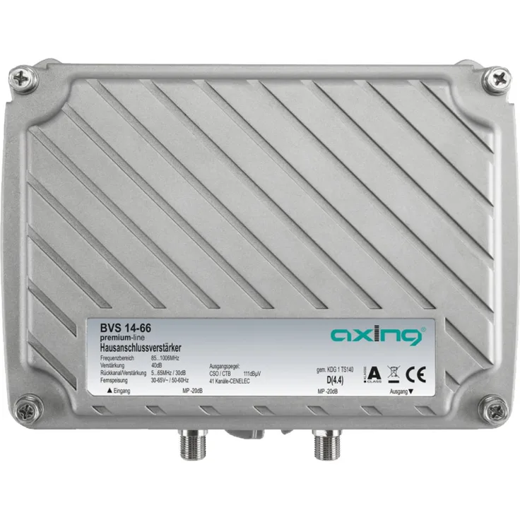 Axing BVS 14-66 Hausanschlussverstärker (40 dB, 111 dBµV CSO-CTB, 1006 MHz)