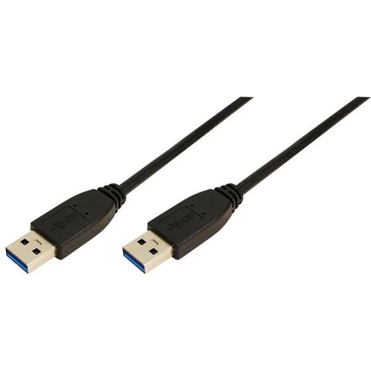 Logilink - USB-Kabel - 9-polig USB Typ A (M) - 9-polig USB Typ A (M) - 2 m (USB / USB 2.0 / USB 3.0) - geformt - Schwarz (CU0039)