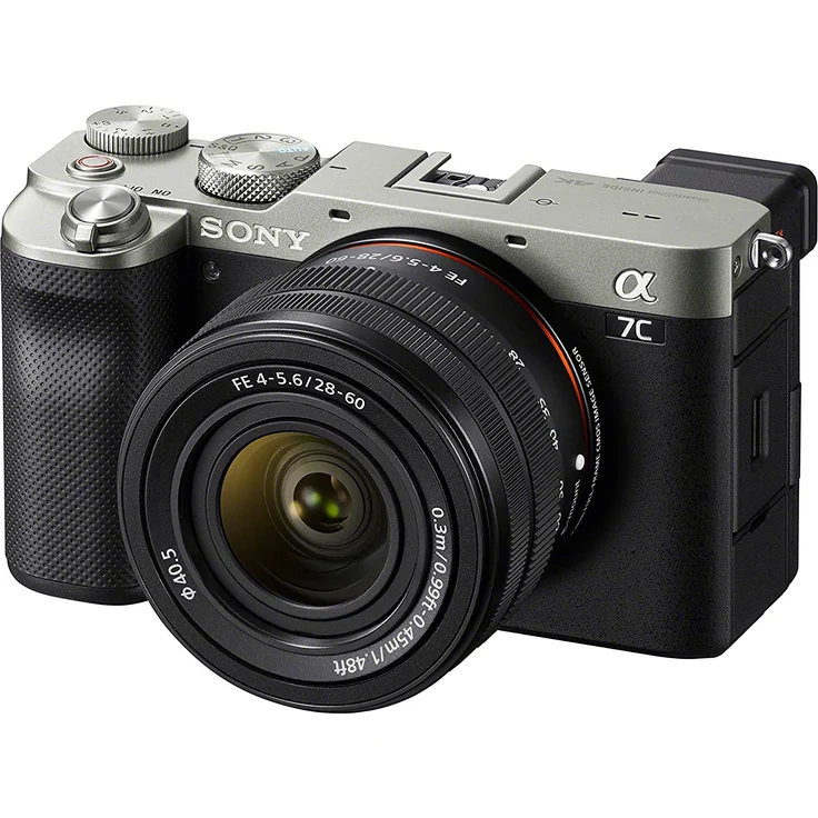 Sony Alpha 7C Vollformat-Systemkamera (24,2 MP, E-Mount, Touch-Display, 5-Achsen-Bildstabilisierung), silber inkl. Sony E 28-60mm F4,5-5,6 Zoom-Objektiv – Bild 1