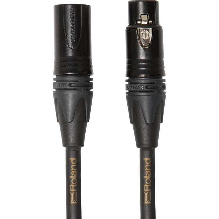 Roland Gold-Serie symmetrisches Mikrofonkabel Neutrik XLR-Stecker, Länge: 1m RMC-G3 – Bild 1