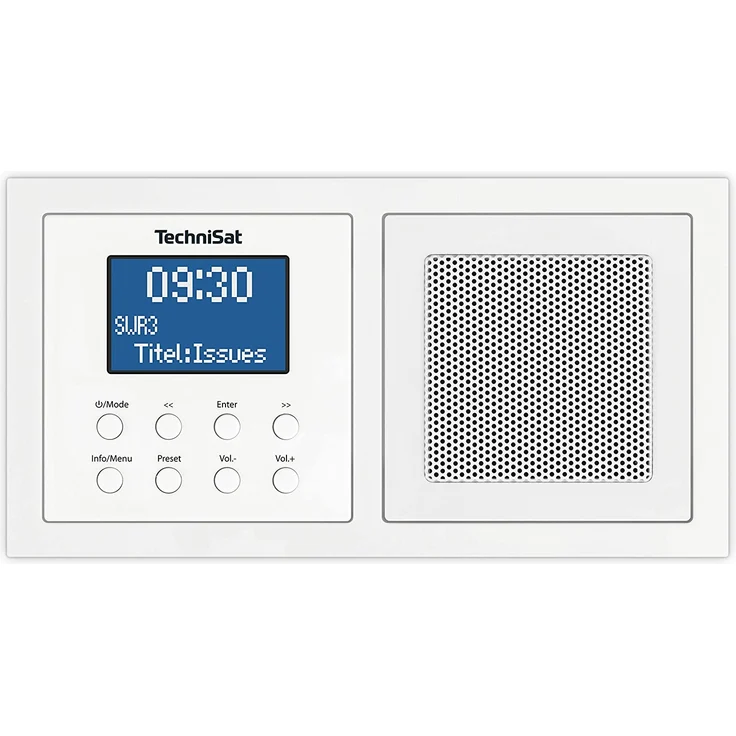 TechniSat DIGITRADIO UP 1 Unterputz-Radio mit Bluetooth, LCD-Display, spritzwassergeschützt, Wecker, weiß – Bild 1
