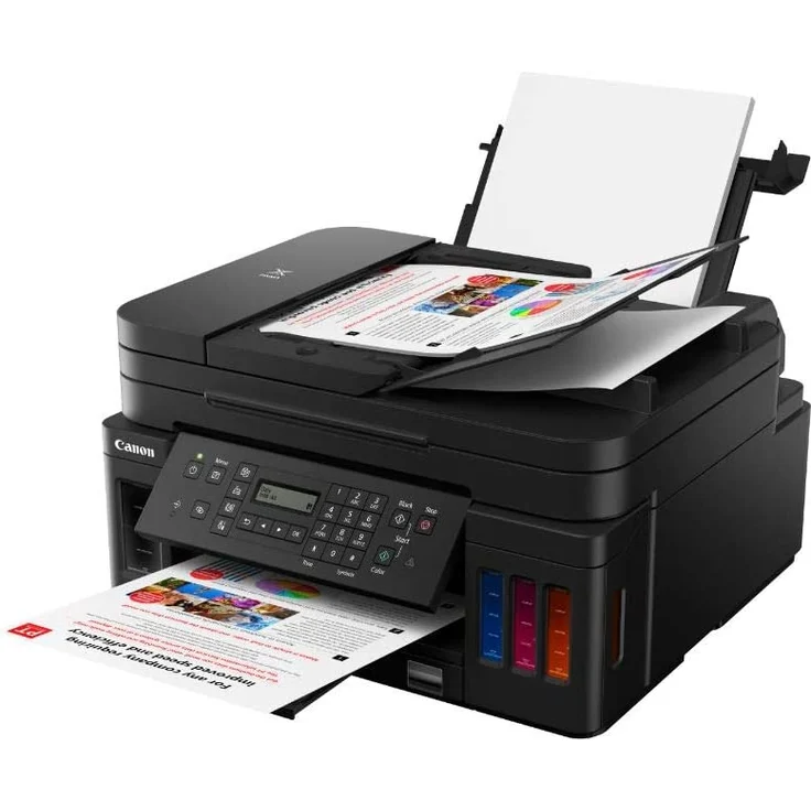 Canon PIXMA G7050 (4-in-1) Multifunktionsdrucker - (Tintenstrahl) Farbe, Druckgeschwindigkeit: 13 s/w, 6,8 Farbe, Auflösung: 4800 x 1200, USB, LAN, WLAN, Mobile Print (3114C006) – Bild 6