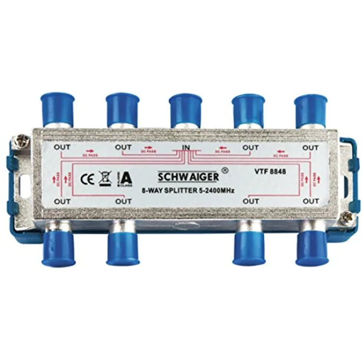 Schwaiger VTF8848241 High-End-Verteiler 8-Fach für BK- und GA-Anlagen (110 dB)