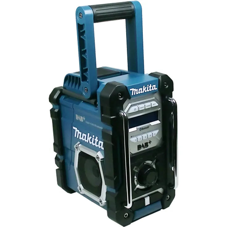 Makita DMR112 7,2V - 18V mit Bluetooth Baustellenradio mit Bluetooth, LCD-Display, geeignet für Outdoor, spritzwassergeschützt, blau