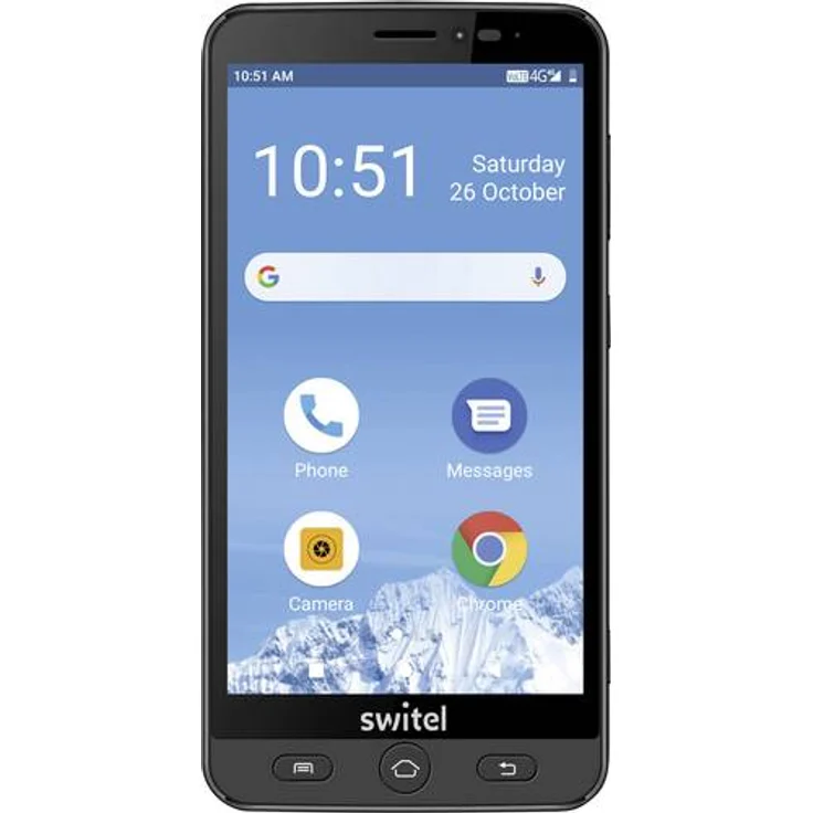 Switel VS700 Android Smartphone 5,5 Zoll Display, mit SOS-Notruftaste, Hörgerätekompatibel, Klingelton- und Lautstärkeverstärkung, 13MP/8 MP Kamera, Schwarz – Bild 2