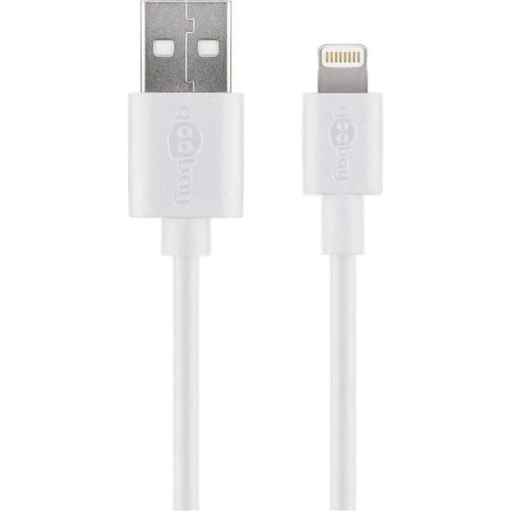 Goobay Lightning Kabel iPhone iPad Ladekabel MFi Apple zertifiziert, 2m weiß