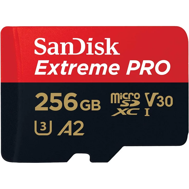 SanDisk Extreme Pro 256GB microSDXC Memory Card + SD Adapter with A2 App Performance + Rescue Pro Deluxe 170MB-s Class 10, UHS-I, U3, V30 – Bild 1