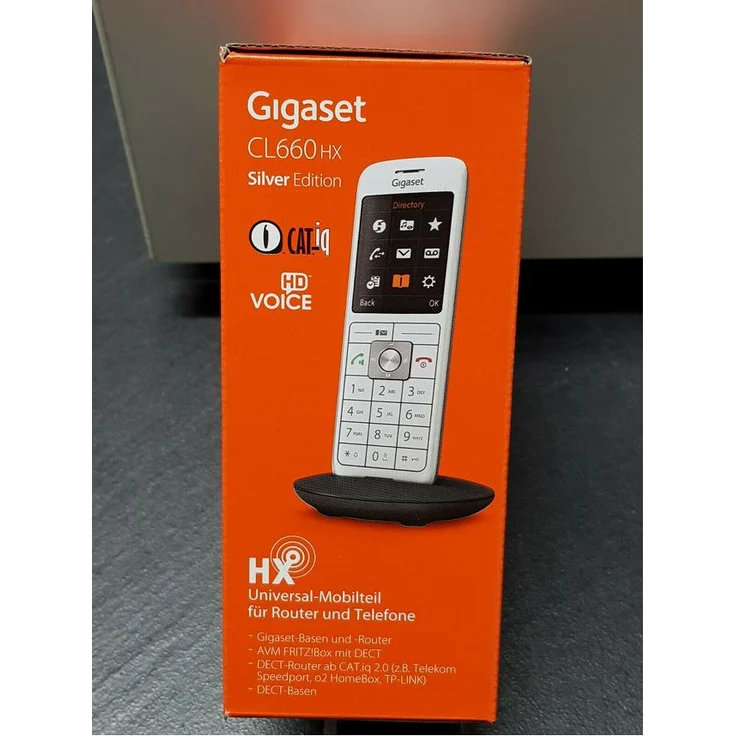 Gigaset CL660HX Universal-Mobilteil, Ladeschale, Steckernetzteil, VoIP-Telefon, silber – Bild 4