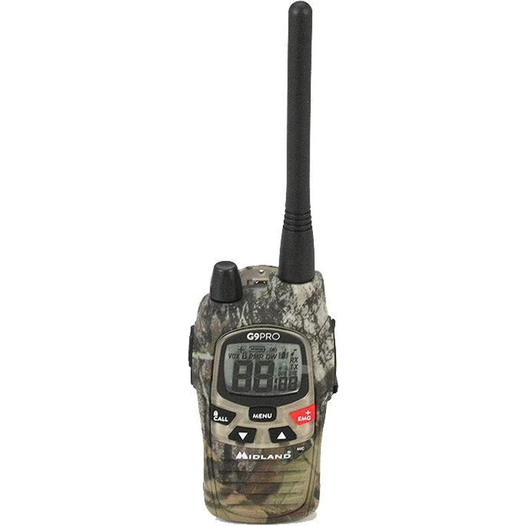 Midland G9 Pro Radio Walkie Talkie Dual Band 40 Kanäle PMR446 und 69 LPD Kanäle - 1 Empfänger, 4 wiederaufladbare NI-MH AA 1,2V-1800mAh, Ladegerät und Gürtelclip – Bild 1
