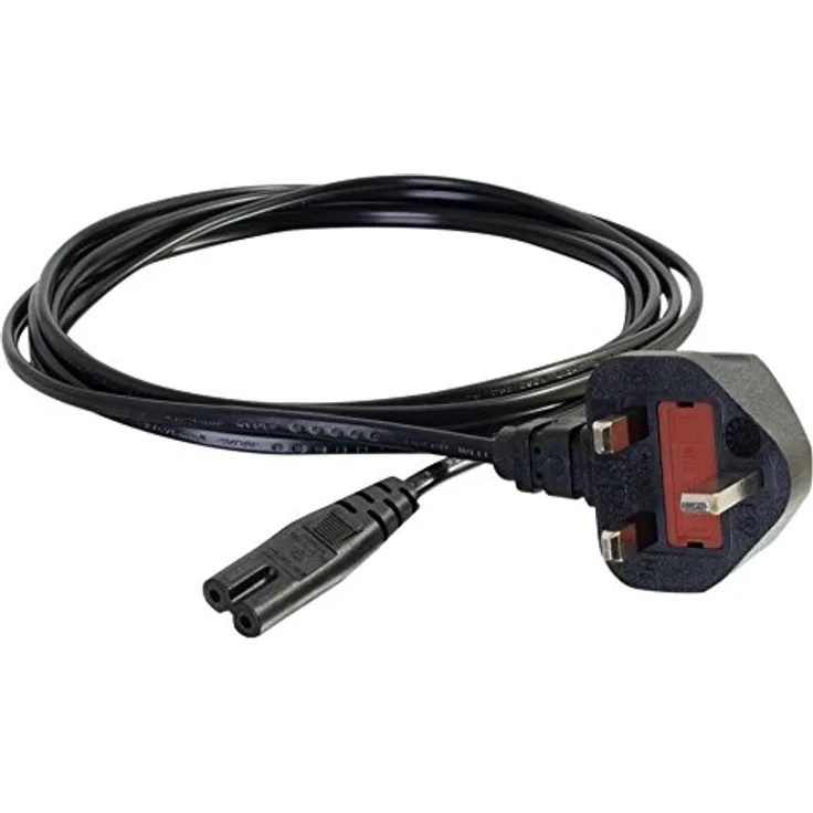 C2G 80611 - Stromkabel (1 m, Male Connector-Male Connector, Netzstecker Typ G, C7-Koppler, 250 V, Schwarz)