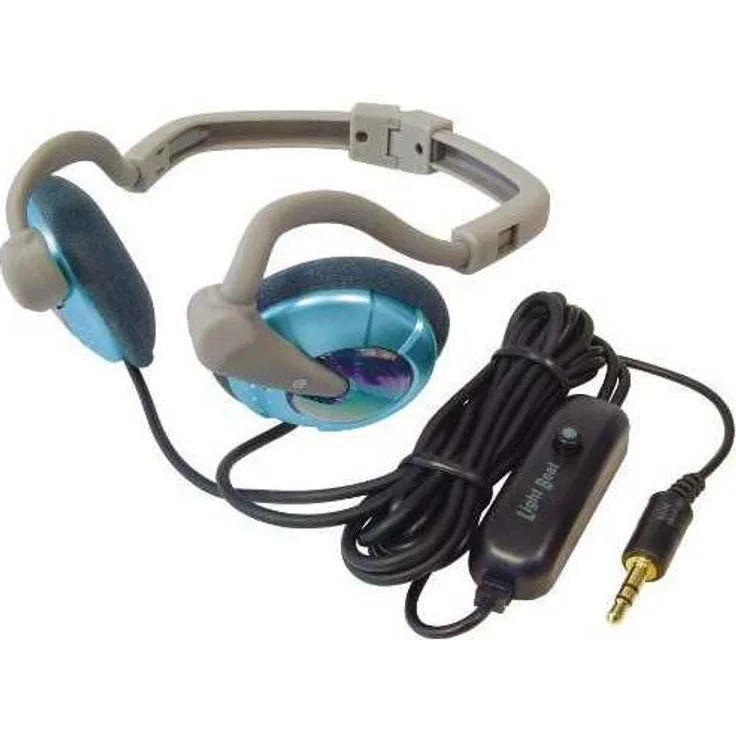 Transmedia OH30BL Stereo Over-Ear-Kopfhörer mit Hinterkopfbügel (3,5mm Klinkenstecker, 105dB) blau metallic