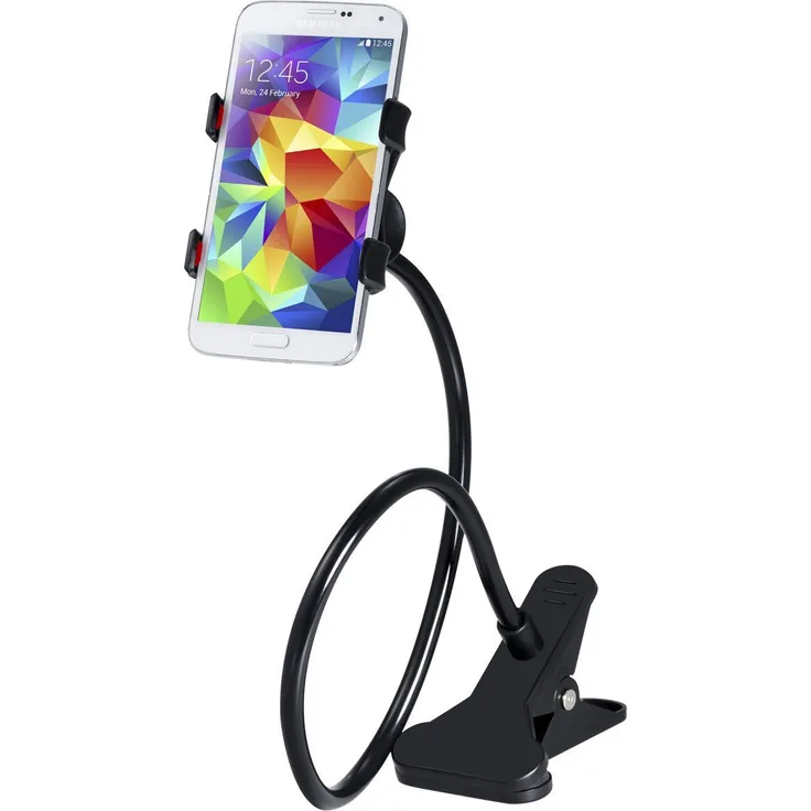 Handyhalter-Schwanenhals Handy Smartphone iPhone Halterung Klammer Clip Universal Gadget für Haus Büro Bett Tisch, 360 Grad drehbar verstellbar