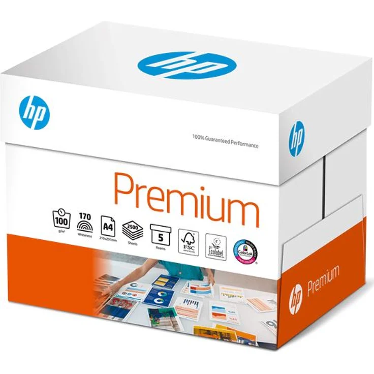 HP Premium Druckerpapier CHP 852 - 90 g, DIN-A4, 2.500 Blatt (5x500), weiß, Extraglatt