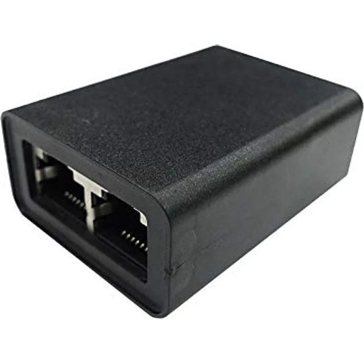 ROLINE T-Adapter Kat. 5e-6-6A, STP, schwarz | 10-100 T-Adapter zur Nutzung zweier LAN-Verbindungen über EIN (vollbelegtes) 8-adriges Kabel