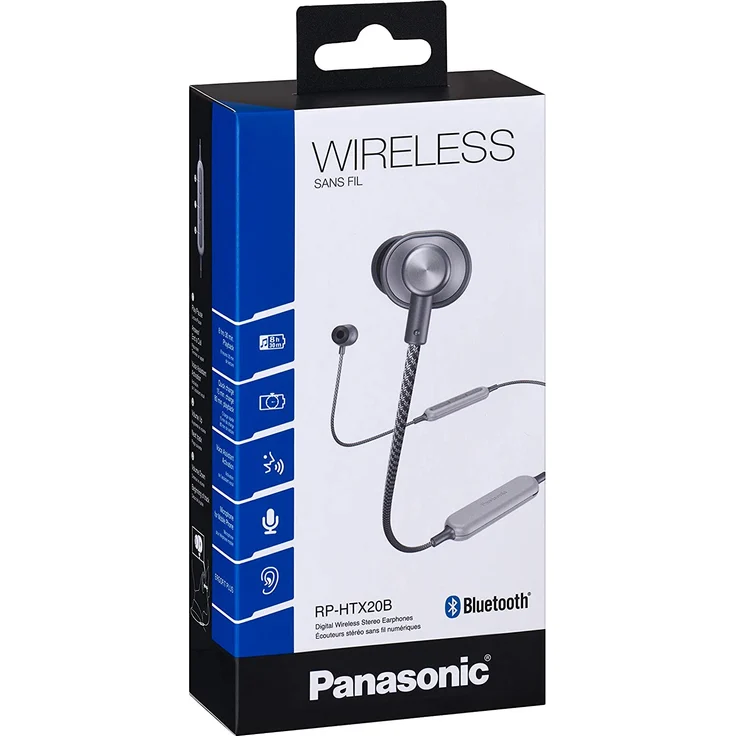 Panasonic RP-HTX20BE In-Ear Kopfhörer, mit Bluetooth, Mikrofon, geeignet für Sport, anthrazit – Bild 9