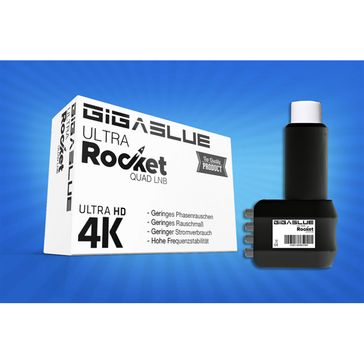 Gigablue Ultra Rocket Quad Multifeed LNB 40mm Feed 0.1dB Full HD