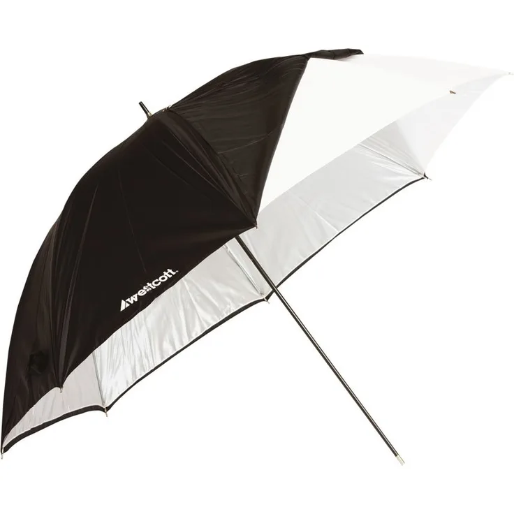 Westcott 2012 Optischer Schirm (81 cm, weißer Satin, abnehmbare Abdeckung) Schwarz