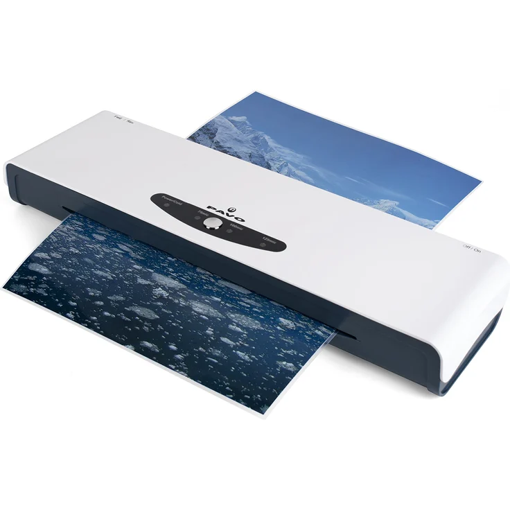 Pavo 8045457 A3 Alaska Swift Laminiergerät, Heizsystemtechnik mit 4 Rollen, inklusiv 10-teiligem Starterset, 2 x 125 micron