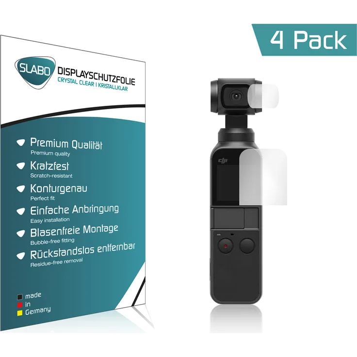 4x Slabo Displayschutzfolie für DJI Osmo Pocket KLAR ''Crystal Clear'' Displayfolie Schutzfolie Folie