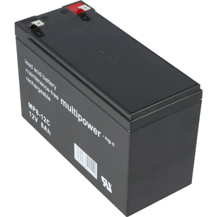 Multipower MP8-12C, WP8-12 Akku Blei PB 12Volt 8Ah mit 6,3mm Kontakt